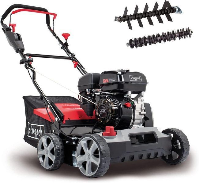Бензиновий скарифікатор Аератор для газону Scheppach SC50VARIO 40 см Робоча ширина 4 кВт Потужність 17 лез SC50VARIO фото